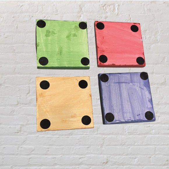 COASTERS -- Set of 4, Wooden Christmas, Raised Detail, Different Characters - Picture 7 of 7